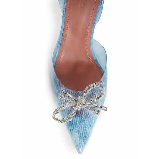 Amina Muaddi 95mm Rosie Glas Pumpen
