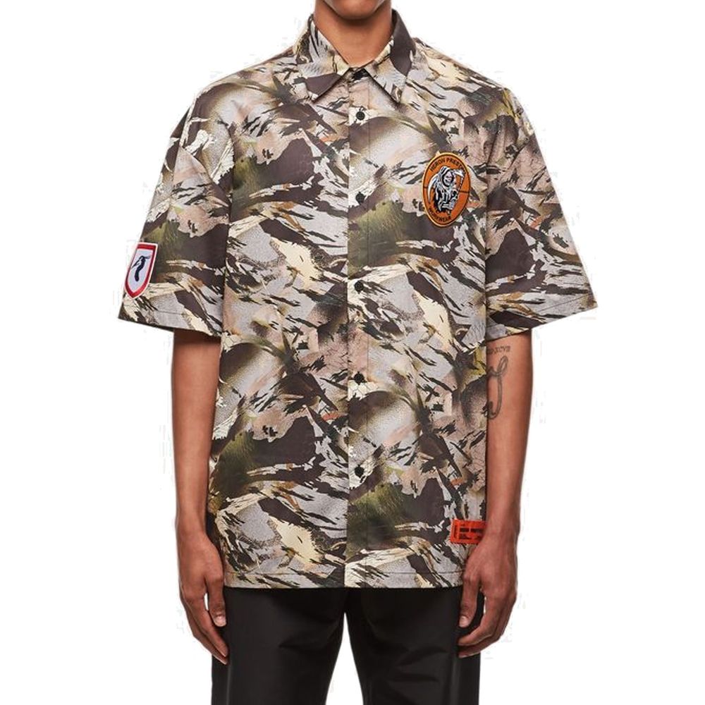 Heron Preston Tarnfarbenes Popline Hemd