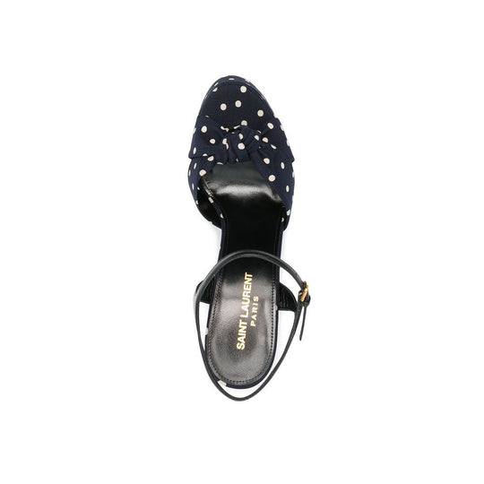 Saint Laurent Bianca Polka-Dot-Sandalen
