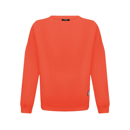 Balmain Orangefarbener Baumwollpullover