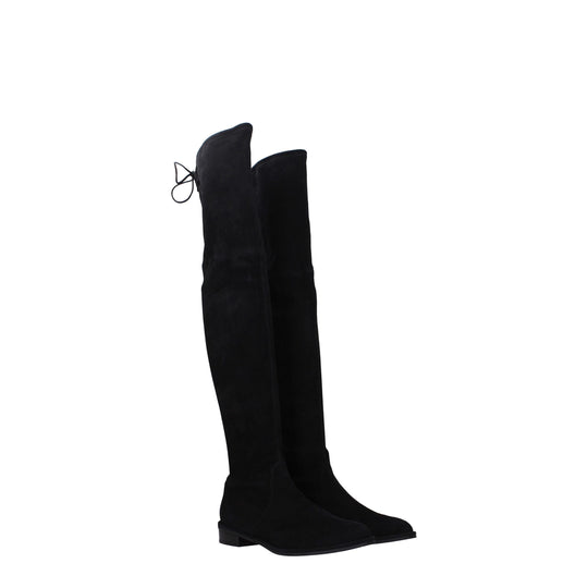 Stuart Weitzman Schwarzes Leder Over The Knee