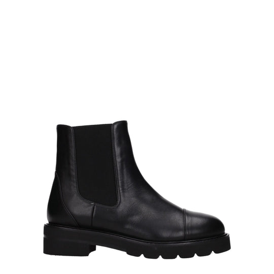 Stuart Weitzman Schwarze Lederstiefeletten