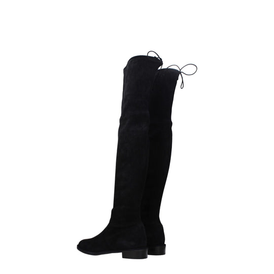 Stuart Weitzman Schwarzes Leder Over The Knee