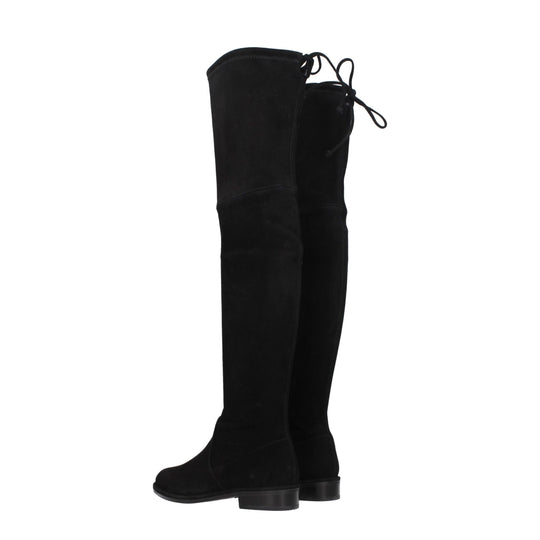Stuart Weitzman Schwarzes Leder Over The Knee