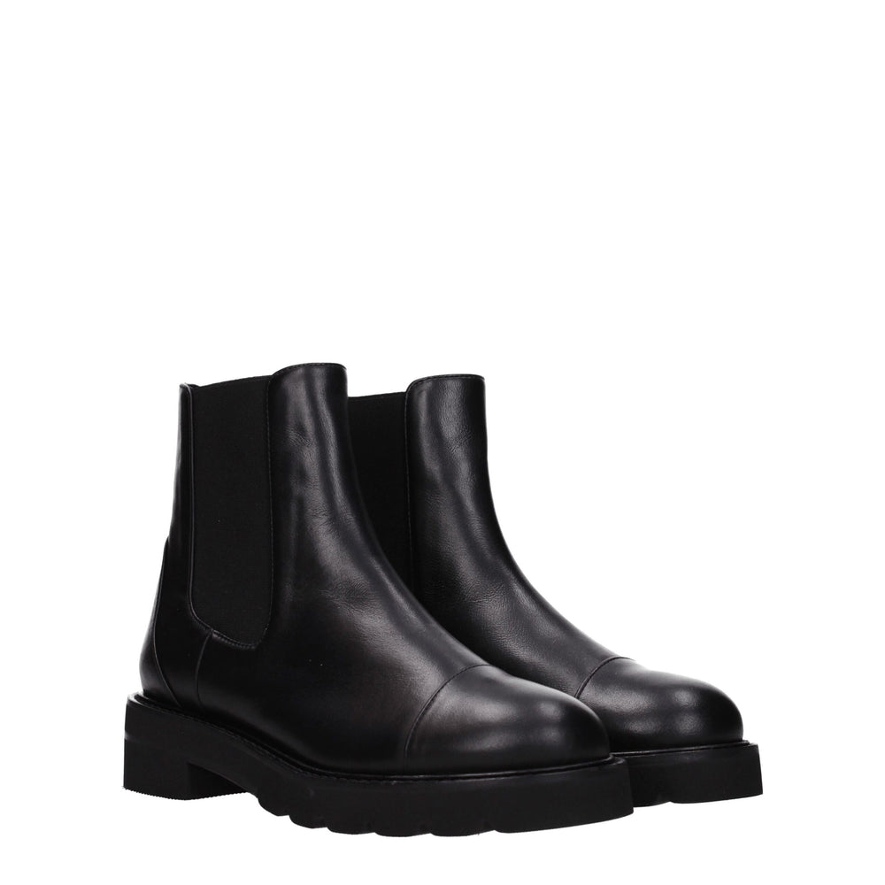 Stuart Weitzman Schwarze Lederstiefeletten