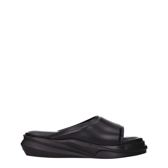 Alyx Schwarze Lederpantoffeln Sandalen