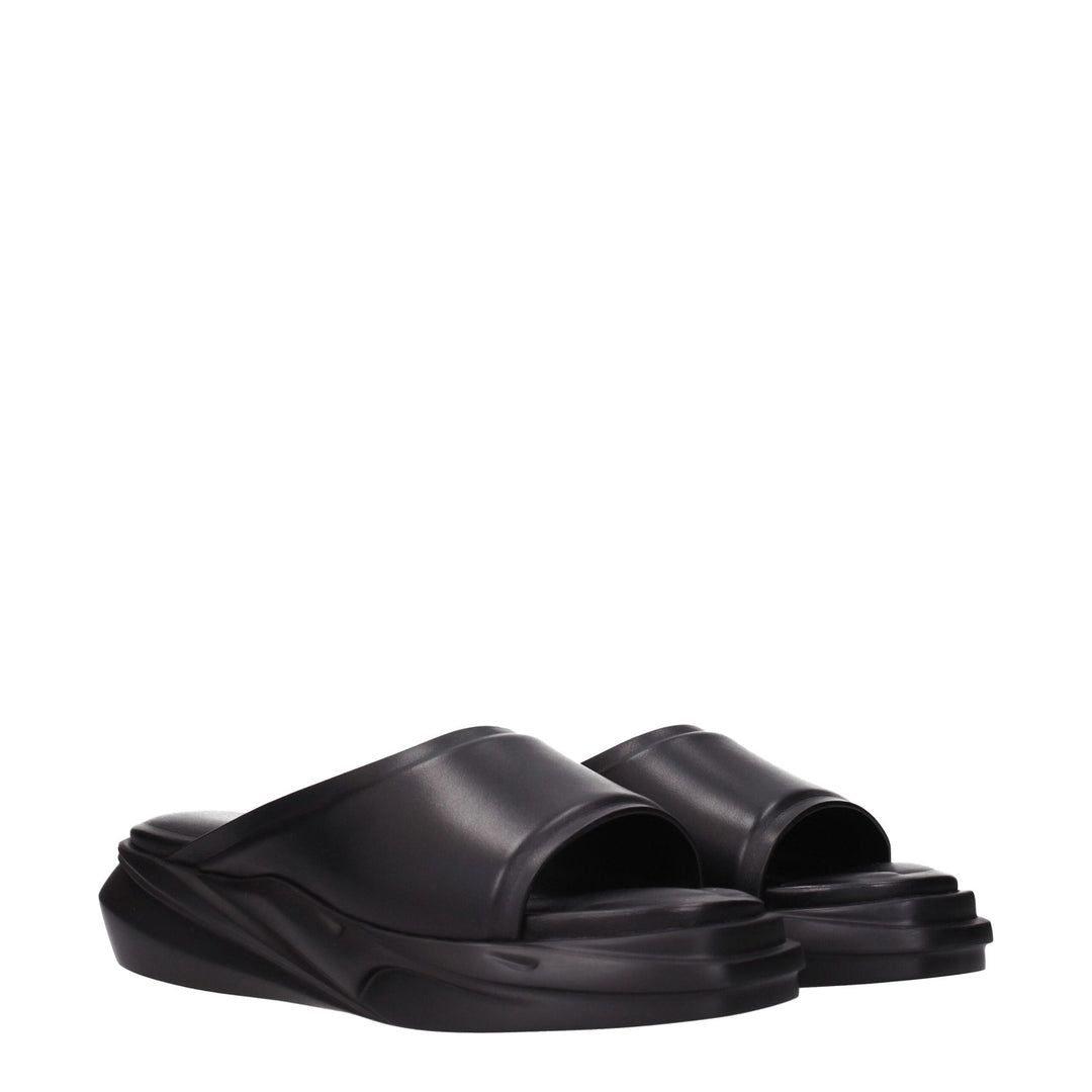 Alyx Schwarze Lederpantoffeln Sandalen