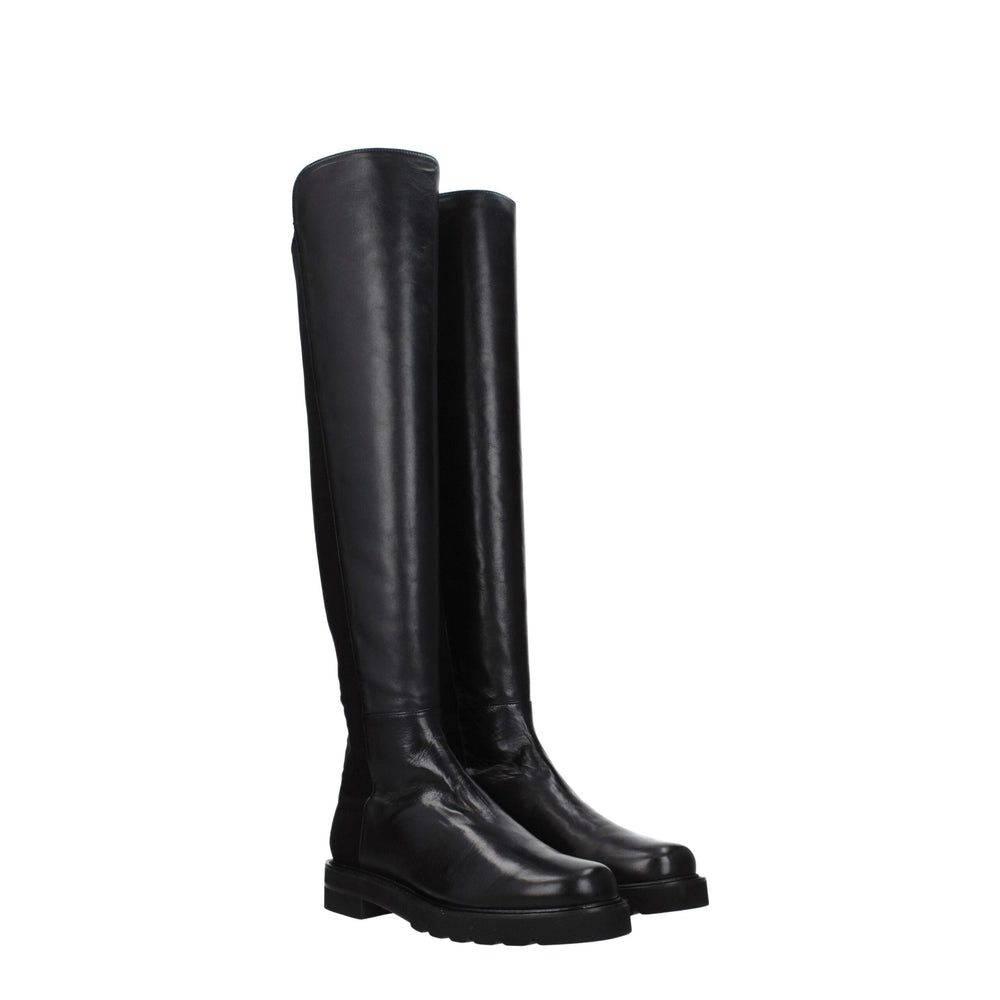 Stuart Weitzman Schwarzes Leder Over The Knee