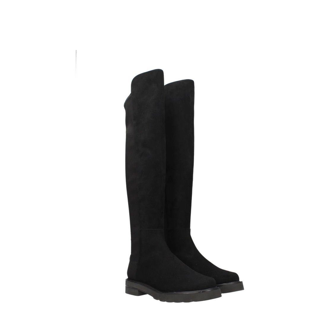 Stuart Weitzman Schwarzes Leder Over The Knee