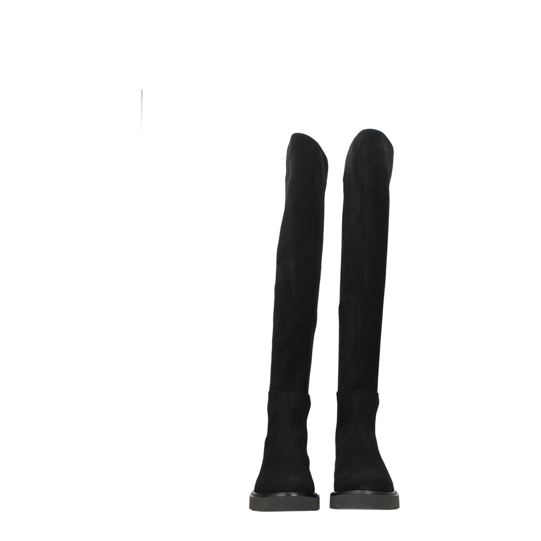 Stuart Weitzman Schwarzes Leder Over The Knee