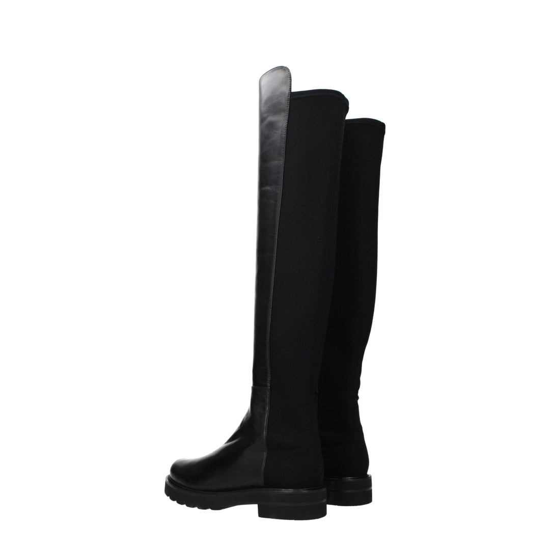 Stuart Weitzman Schwarzes Leder Over The Knee