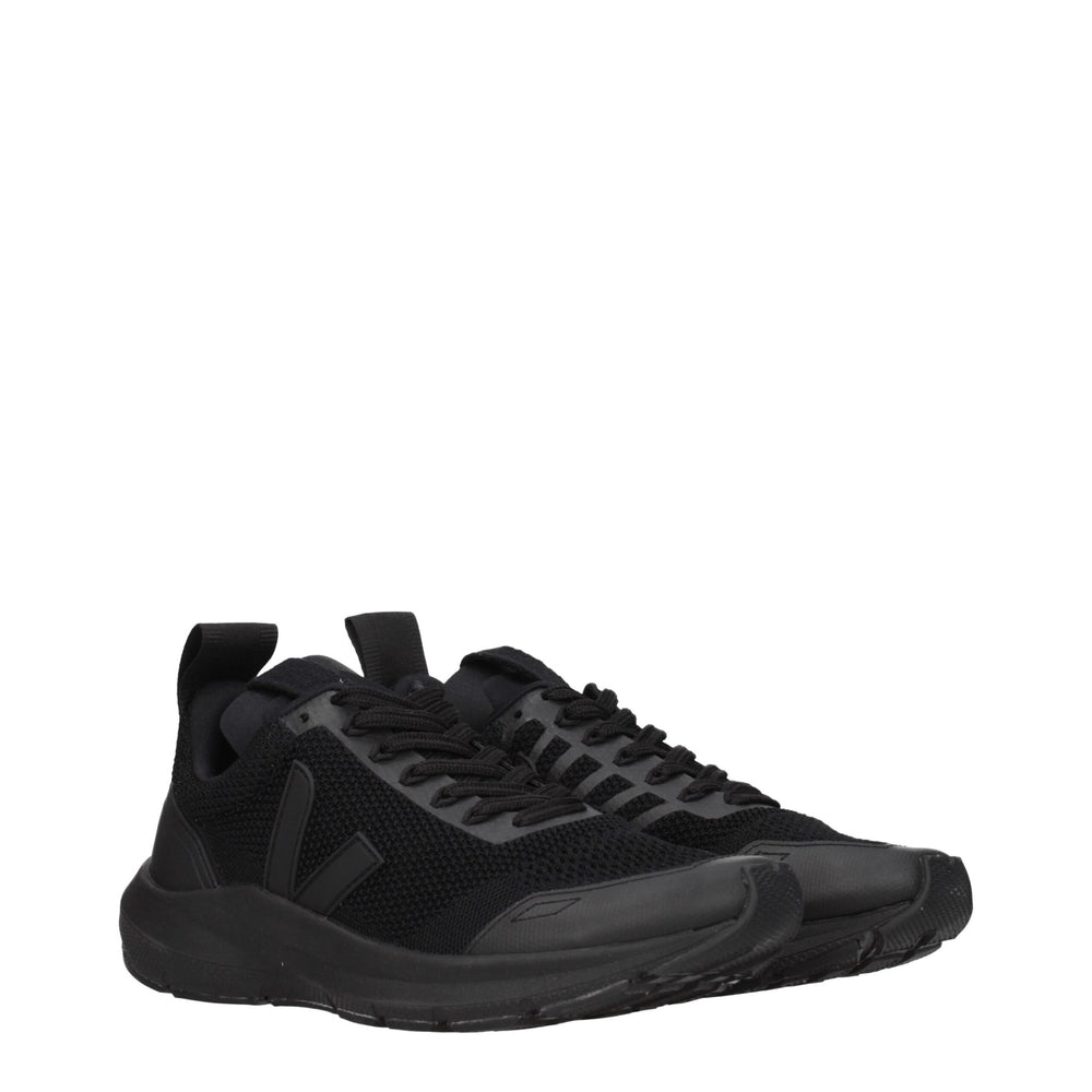 Veja Schwarzer Stoff Sportliche Turnschuhe