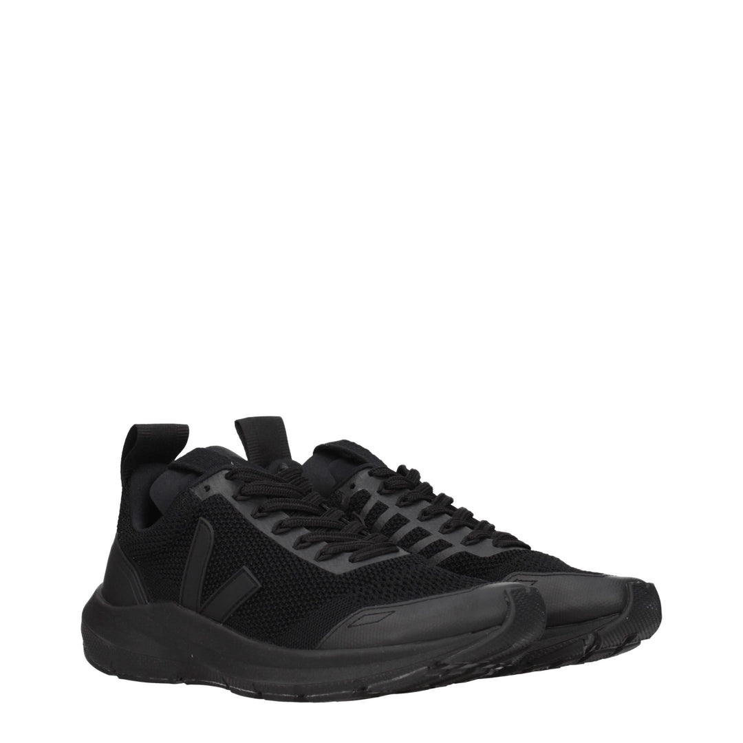 Veja Schwarzer Stoff Sportliche Turnschuhe