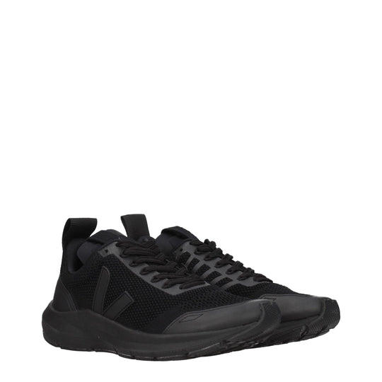Veja Schwarzer Stoff Sportliche Turnschuhe