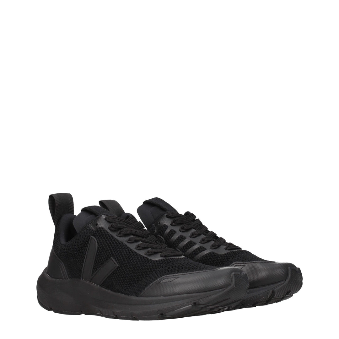 Veja Schwarzer Stoff Sportliche Turnschuhe