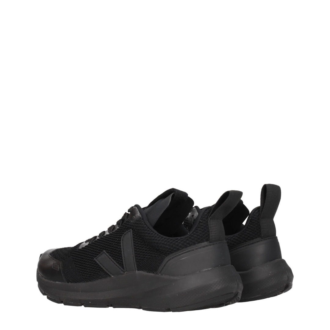 Veja Schwarzer Stoff Sportliche Turnschuhe