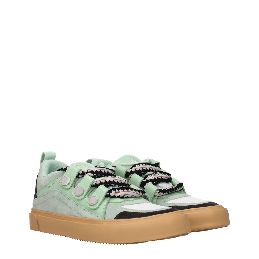 Marcelo Burlon Grüne Leder-Low Tops
