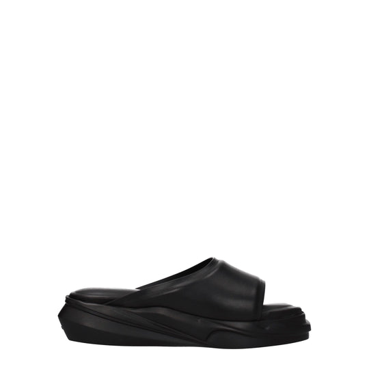 Alyx Schwarze Lederpantoffeln Sandalen