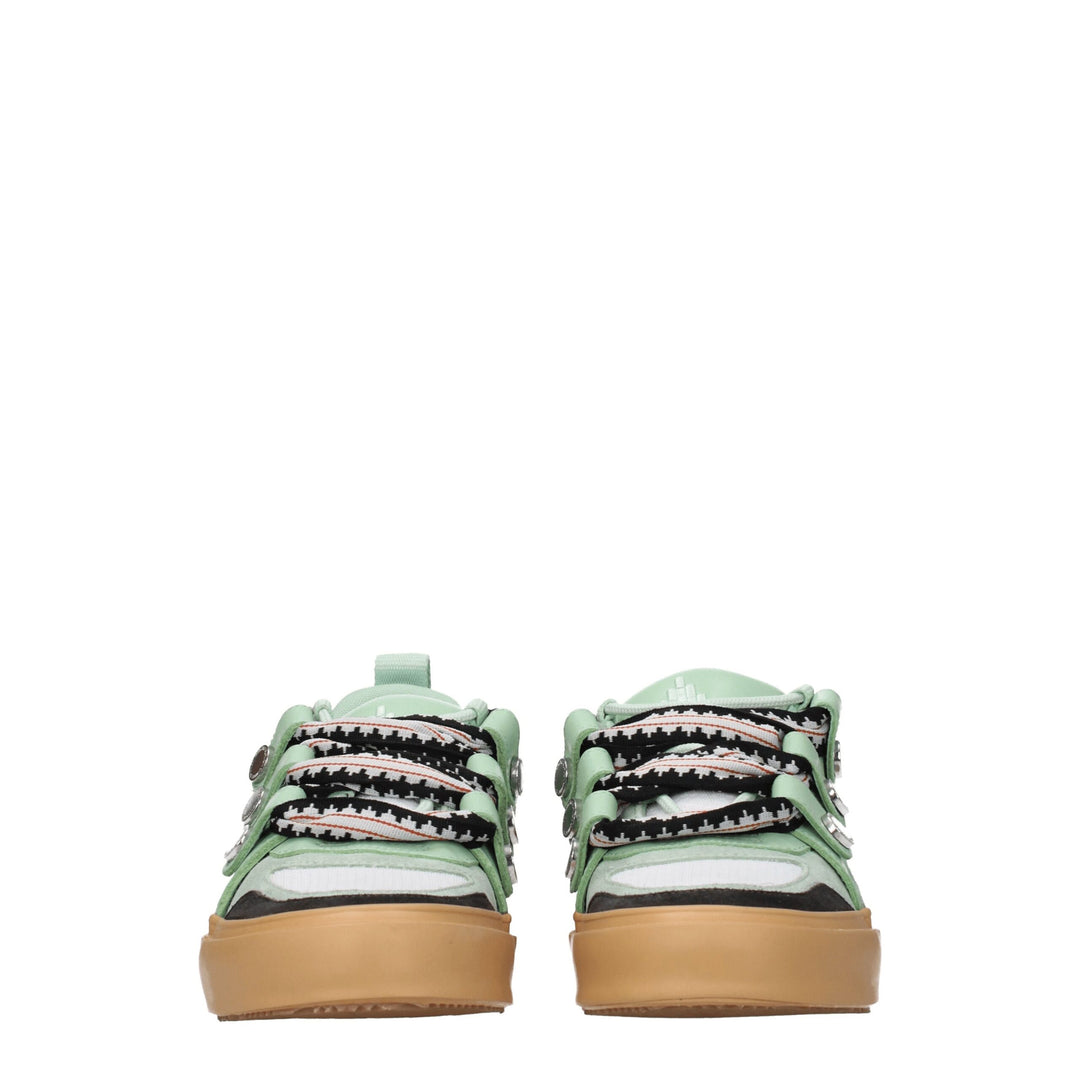 Marcelo Burlon Grüne Leder-Low Tops