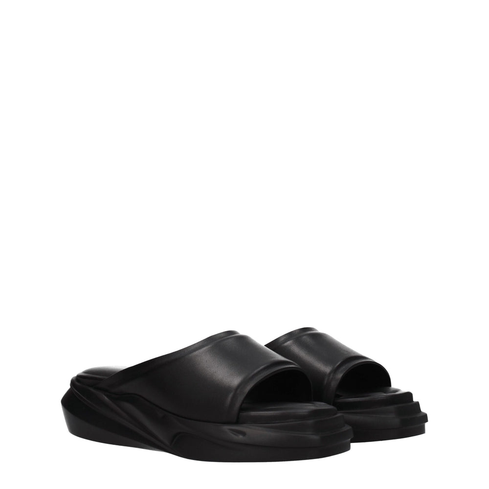 Alyx Schwarze Lederpantoffeln Sandalen