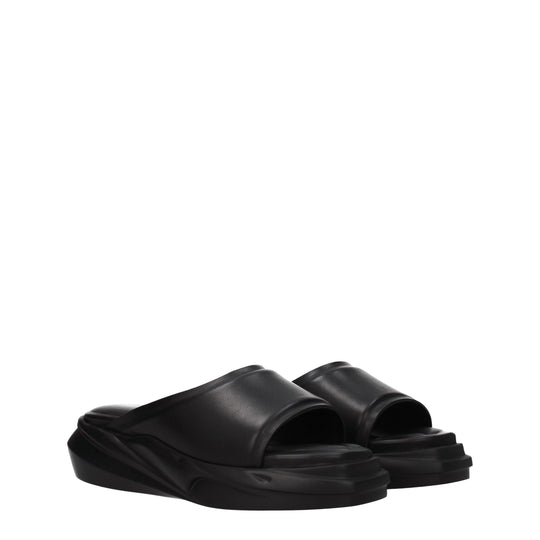 Alyx Schwarze Lederpantoffeln Sandalen