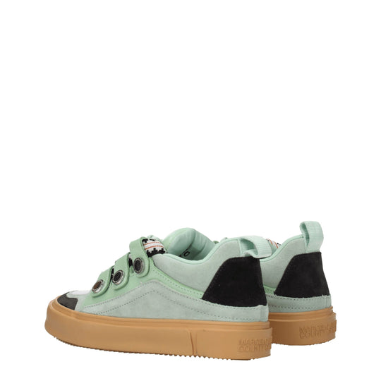 Marcelo Burlon Grüne Leder-Low Tops