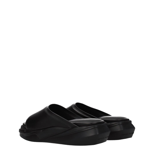 Alyx Schwarze Lederpantoffeln Sandalen
