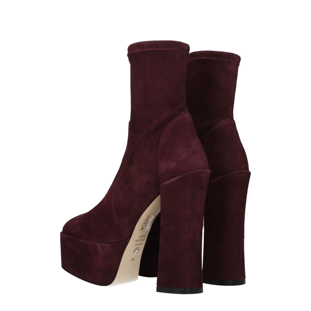 Stuart Weitzman Lila Lederstiefeletten