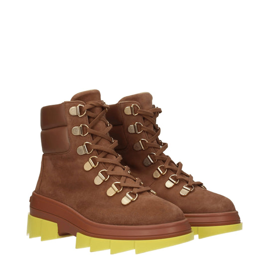 Stuart Weitzman Braune Lederstiefeletten