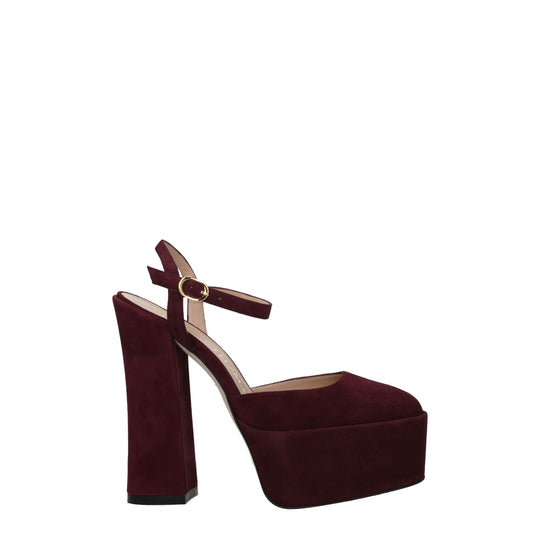 Stuart Weitzman Rote Leder-Plateaus