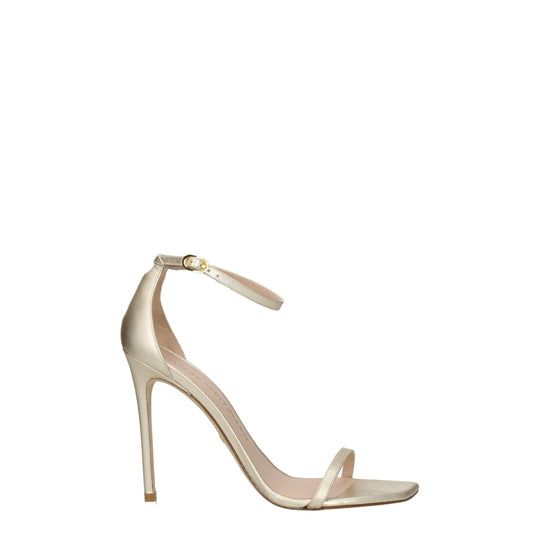 Stuart Weitzman Gold Leder Stiletto Heels Sandalen