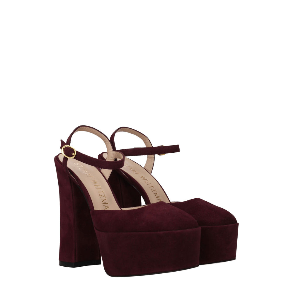 Stuart Weitzman Rote Leder-Plateaus