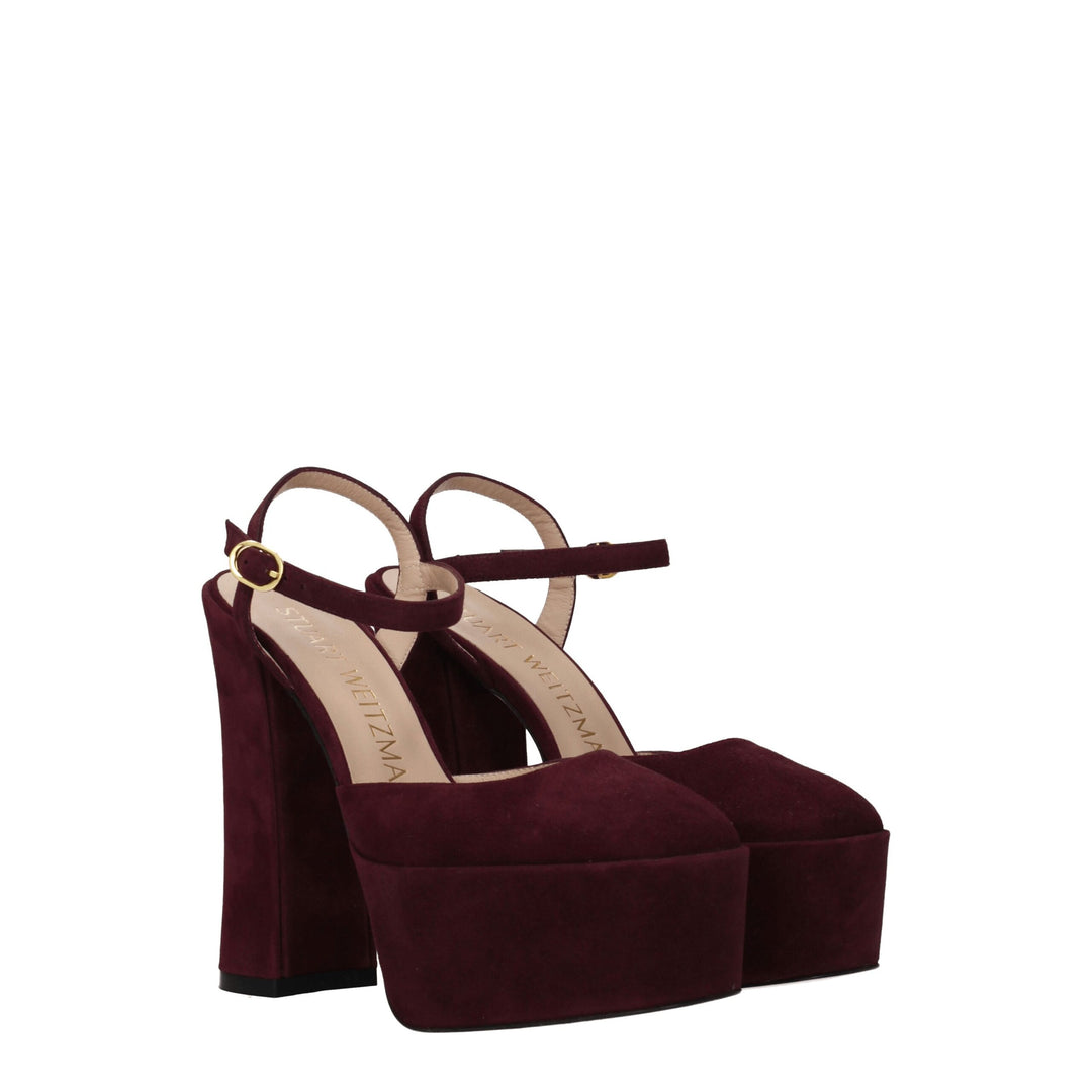 Stuart Weitzman Rote Leder-Plateaus