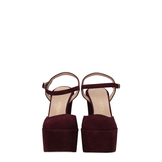 Stuart Weitzman Rote Leder-Plateaus