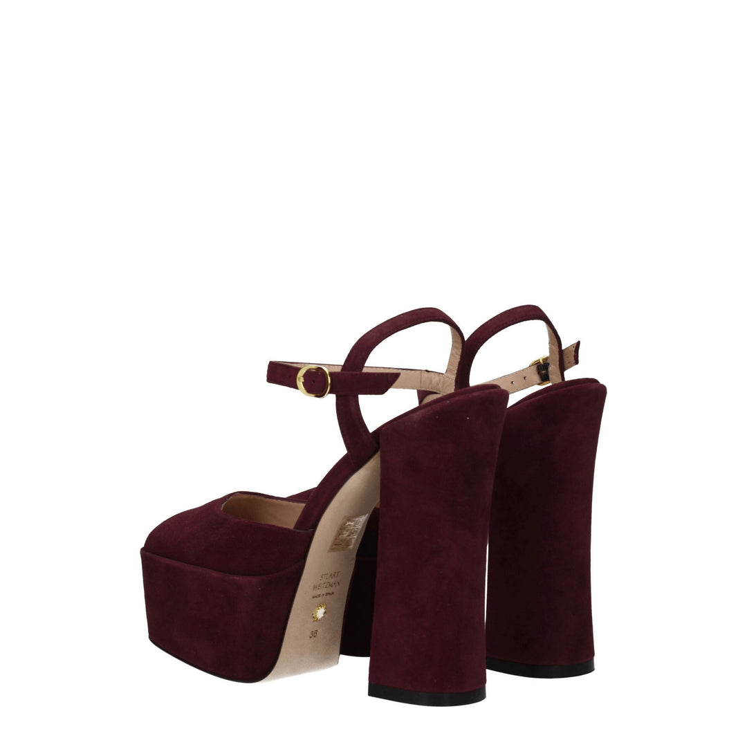 Stuart Weitzman Rote Leder-Plateaus