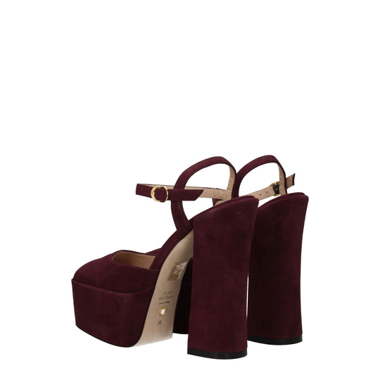Stuart Weitzman Rote Leder-Plateaus