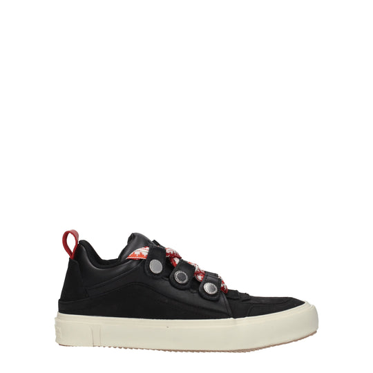 Marcelo Burlon Schwarze Leder Low Tops