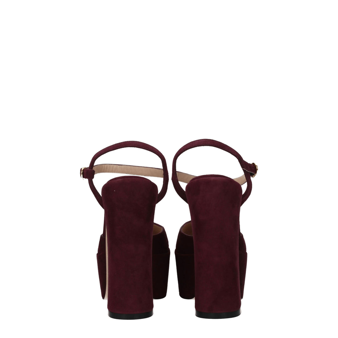 Stuart Weitzman Rote Leder-Plateaus
