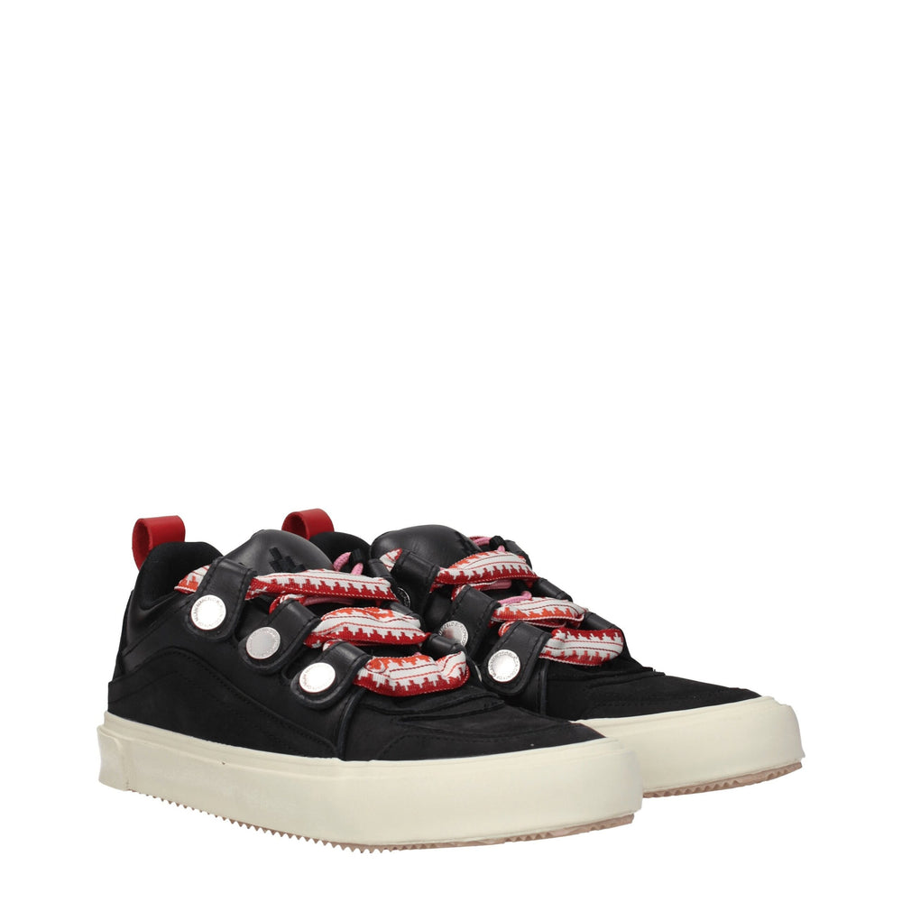 Marcelo Burlon Schwarze Leder Low Tops