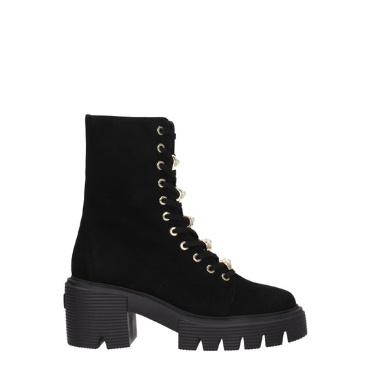 Stuart Weitzman Schwarze Lederstiefeletten
