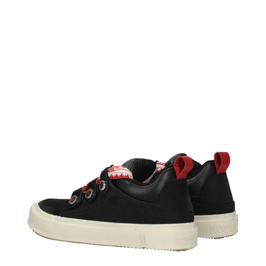 Marcelo Burlon Schwarze Leder Low Tops