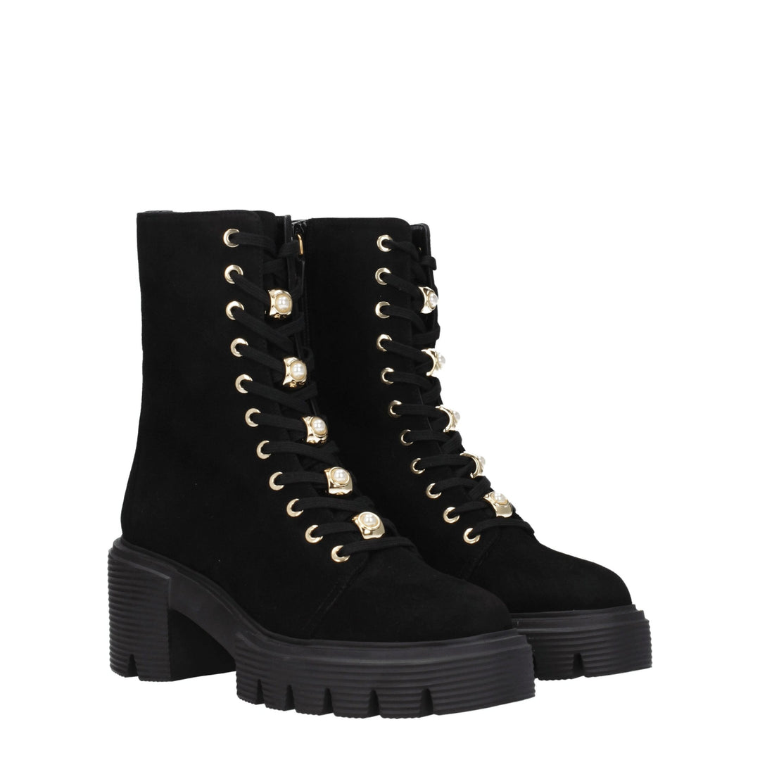 Stuart Weitzman Schwarze Lederstiefeletten