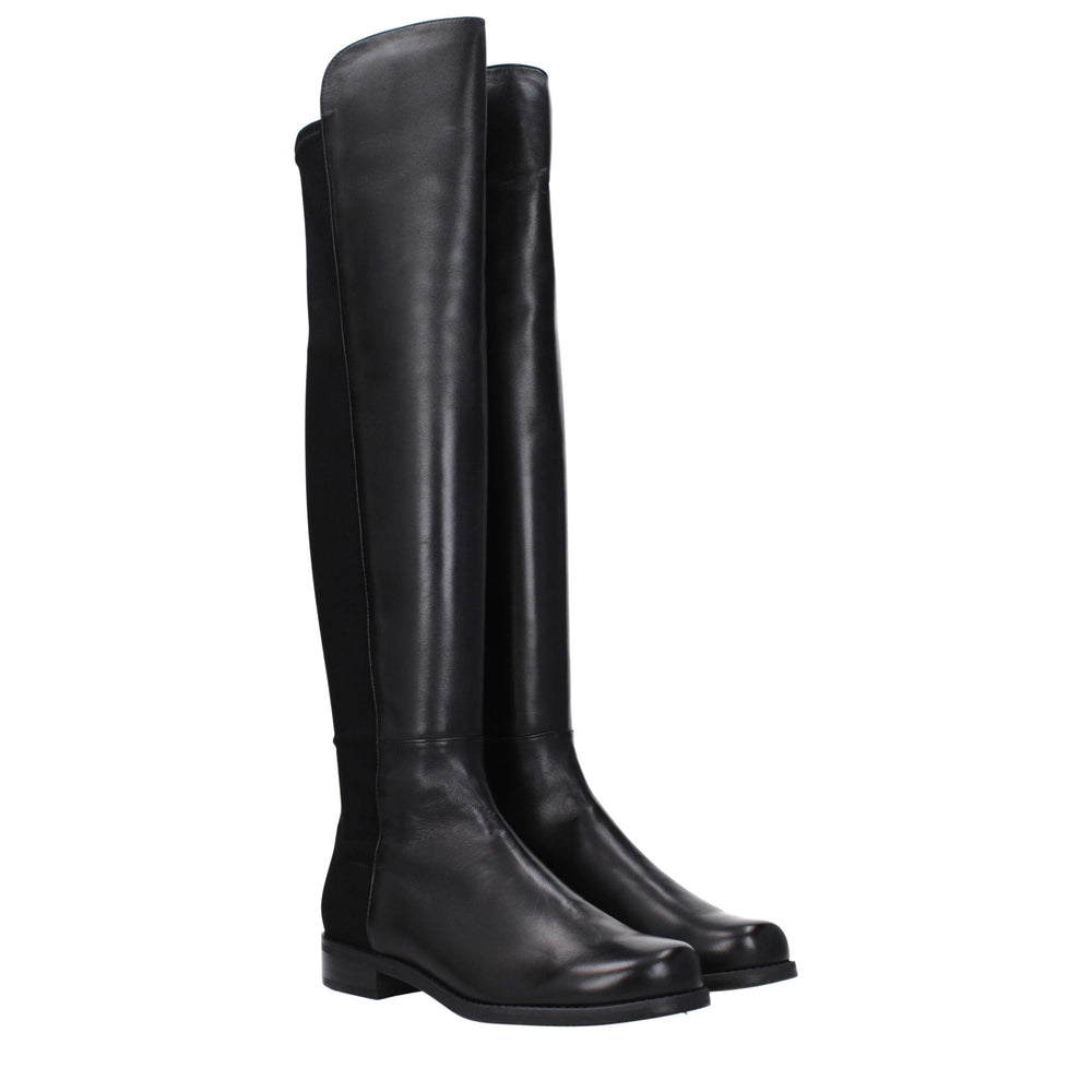 Stuart Weitzman Schwarzes Leder Over The Knee
