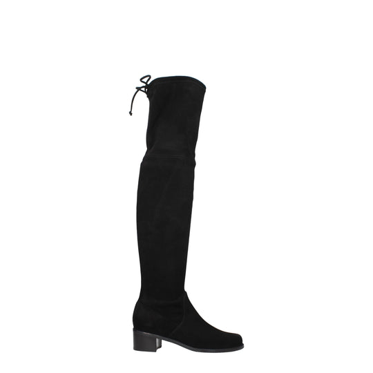 Stuart Weitzman Schwarzes Leder Over The Knee