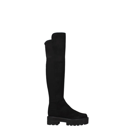 Stuart Weitzman Schwarzes Leder Over The Knee