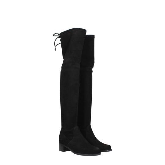 Stuart Weitzman Schwarzes Leder Over The Knee