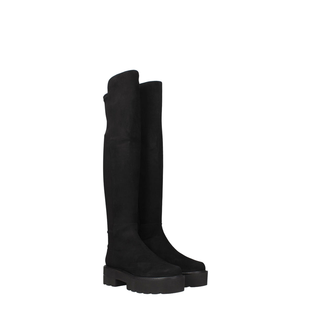 Stuart Weitzman Schwarzes Leder Over The Knee