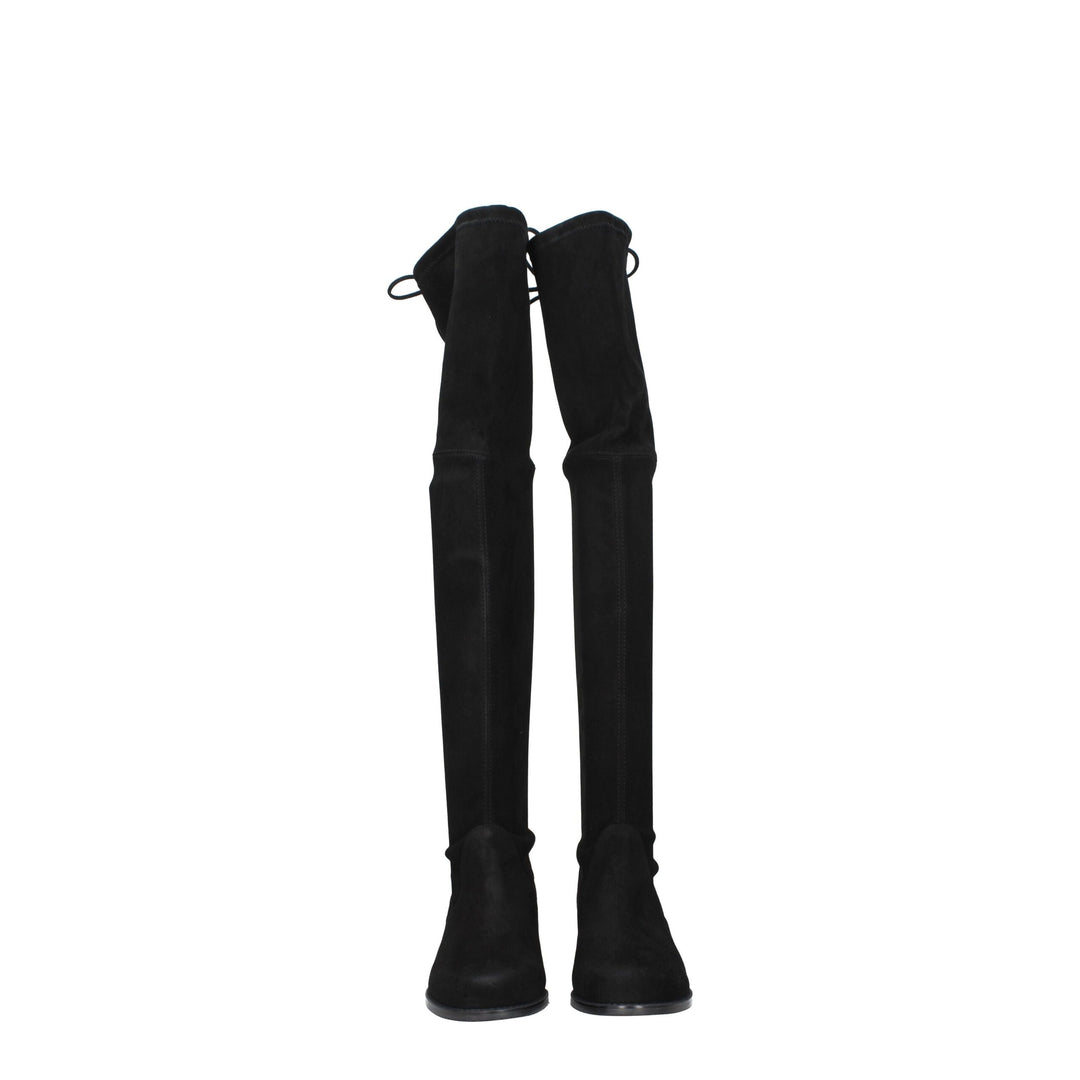 Stuart Weitzman Schwarzes Leder Over The Knee