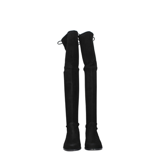 Stuart Weitzman Schwarzes Leder Over The Knee