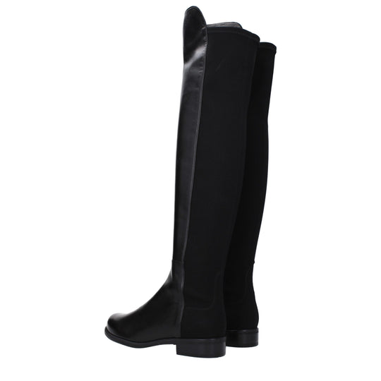 Stuart Weitzman Schwarzes Leder Over The Knee